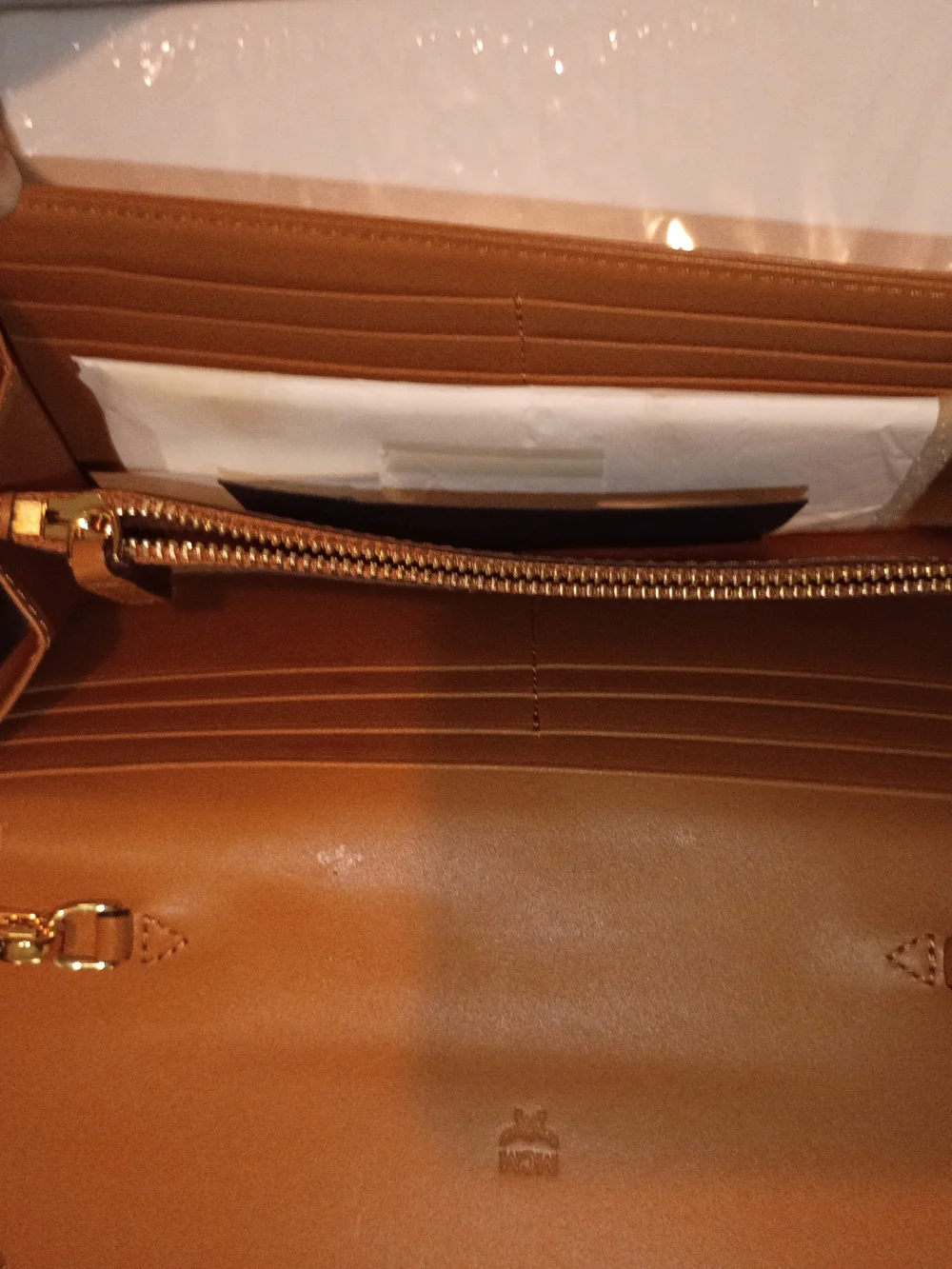 MCM Cognac Visetos Leather Chain Wallet - Gold Hardware - Picture 6 of 12